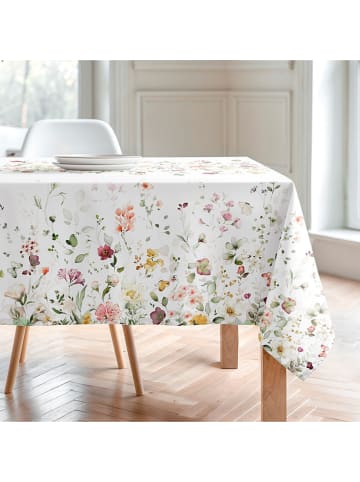 Tischdecke "Floral And Tropical Durana" in Weiß/ Grün/ Rosa