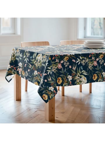 Obrus "Floral And Tropical Kendra" w kolorze granatowo-zielono-jasnoróżowym