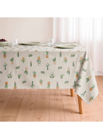 Tischdecke "Natural Cactus" in Creme/ Grün