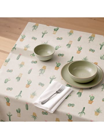 Obrus "Natural Cactus" w kolorze kremowo-zielonym