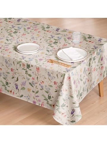 Tischdecke "Natural Peonia" in Creme/ Grün/ Rosa