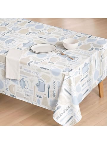 Tischdecke "Cocina" in Weiß/ Grün/ Hellblau