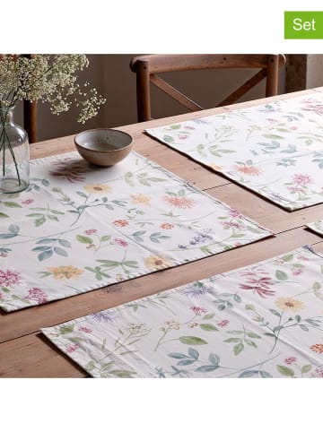 2-delige set: placemats "Ilma" wit/geel/groen - (L)50 x (B)40 cm
