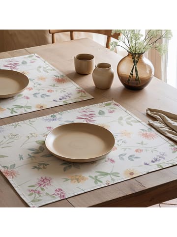 2-delige set: placemats "Ilma" wit/geel/groen - (L)50 x (B)40 cm