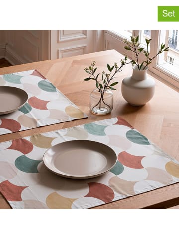 2er-Set: Tischsets "Miren" in Beige/ Blau/ Braun - (L)50 x (B)40 cm