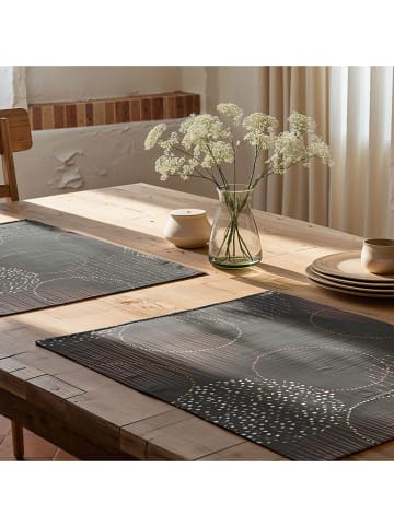 2er-Set: Tischsets "Naroa" in Anthrazit/ Gelb/ Weiß - (L)50 x (B)40 cm