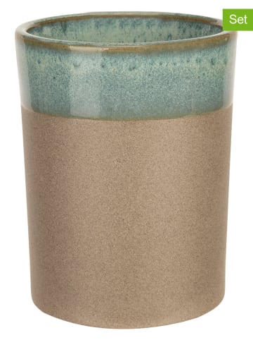 Cosy&Trendy 2er-Set: Kaffeebecher "Basalt" in Hellbraun/ Grau - 170 ml