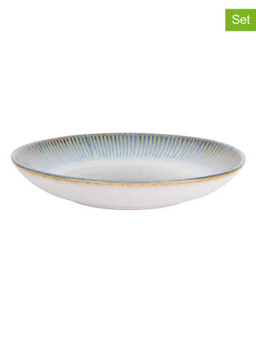 Cosy&Trendy 2-delige set: soepborden "Listra Ocean" lichtblauw/beige - Ø 21 cm