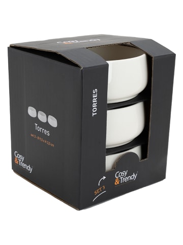 Cosy&Trendy 3er-Set: Schalen "Torres" in Weiß - Ø 9 cm