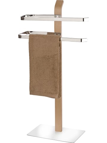 Stojak w kolorze jasnobrązowo-białym na ręczniki - wys. 79,5 cm