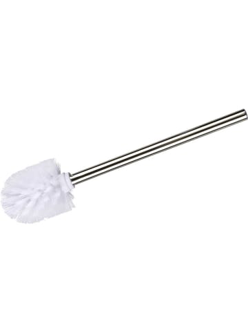 Szczotka WC w kolorze srebrno-białym - wys. 35 x Ø 8 cm