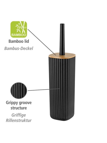 WC-Garnitur "Rotello" in Schwarz/ Hellbraun - (H)36 cm