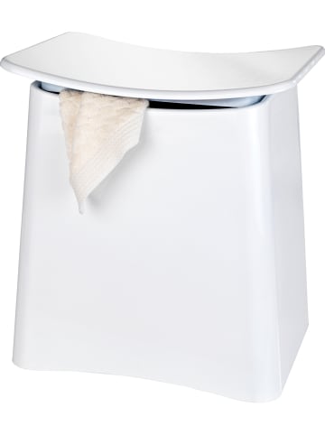 Hocker "Wing" w kolorze białym na pranie - 45 x 48 x 33 cm