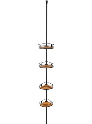 Teleskop-Eckregal in Schwarz/ Hellbraun - (B)31 x (H)65 x (T)20 cm