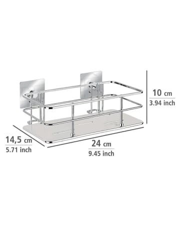 Regał prysznicowy "Turbo-Loc® Quadro" w kolorze srebrnym - 24 x 10 x 14,5 cm
