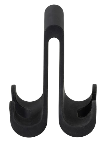 2-delige set: dubbele douchehaken "Verna" zwart - (B)5 x (H)9,5 x (D)4,5 cm