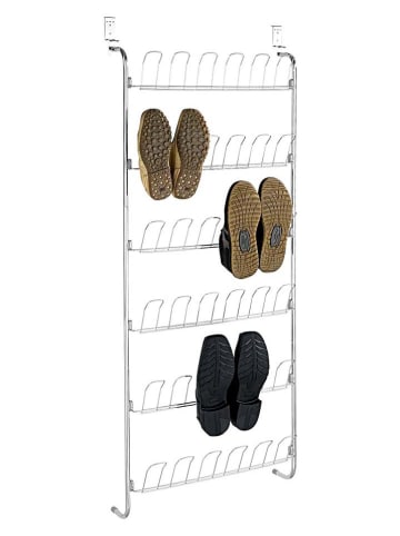 Regał w kolorze srebrnym na buty - 59 x 151 x 14 cm