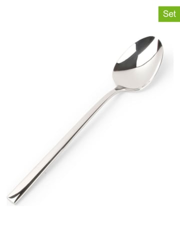 Łyżeczki deserowe (6 szt.) "Terno" w kolorze srebrnym - wys. 22,4 cm