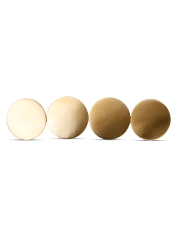 Podkładki (4 szt.) "Cheers" w kolorze złotym pod szklanki - Ø 10 cm