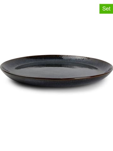 Talerze obiadowe (4 szt.) "Mielo" w kolorze czarno-zielonym - Ø 26,5 cm