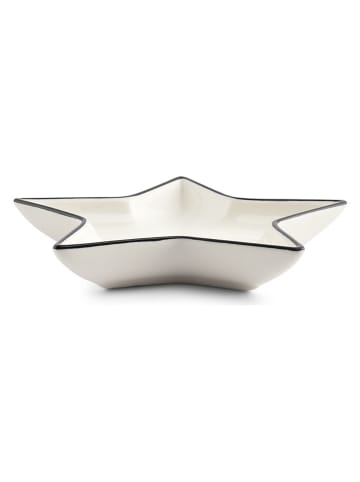 Servierschale "Nero" in Weiß/ Schwarz - (B)15 x (H)3 cm