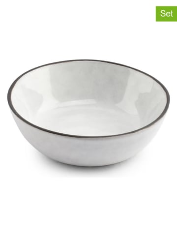 Miski (4 szt.) "Fina" w kolorze biało-czarnym - wys. 3 x Ø 9 cm
