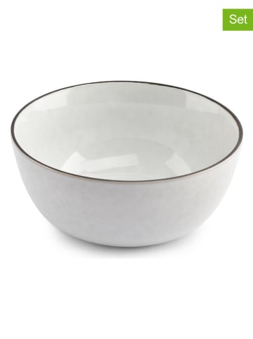 Miski (4 szt.) "Fina" w kolorze biało-czarnym - wys. 6,5 x Ø 14 cm