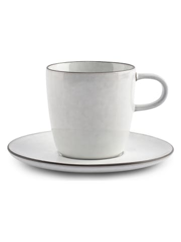 4er-Set: Kaffeetassen "Fina" in Weiß/ Schwarz - 180 ml