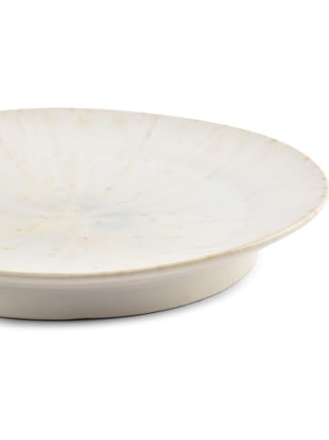 Talerze prezentacyjne (4 szt.) w kolorze beżowo-biało-zielonym - Ø 23,5 cm
