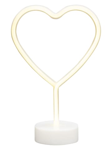 Lampa dekoracyjna LED "Heart" w kolorze białym - 20 x 30,5 x 10 cm