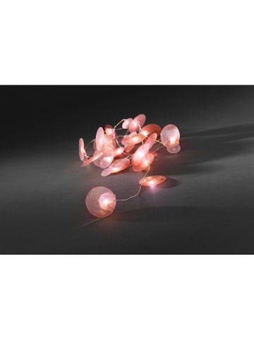 LED-Dekolichterkette "Perlmuttblättchen" in Rosa