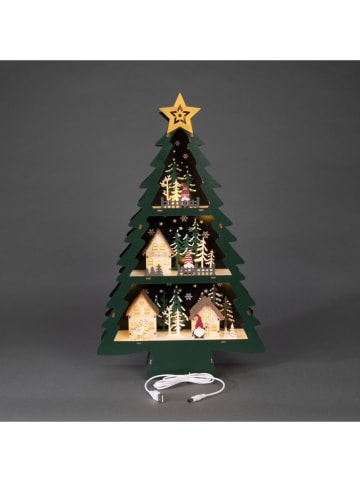 Lampa dekoracyjna LED "Christmas tree" w kolorze zielonym - 33 x 55 x 9 cm