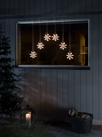LED-Dekovorhang "Stars" in Ohne Farbe/ Weiß - (B)90 cm