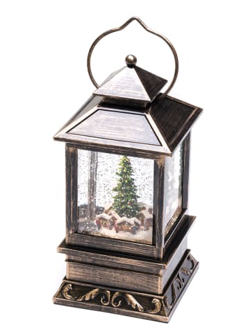 Lampion LED w kolorze brązowym - wys. 22 cm