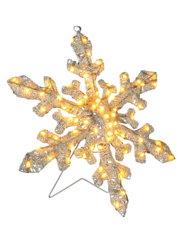 Lampa dekoracyjna LED "Snowflake" w kolorze białym - wys. 40 cm