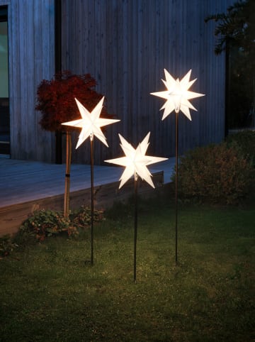 Dekoracje LED (3 szt.) "Stars" w kolorze białym na trzonku - wys. 40 cm