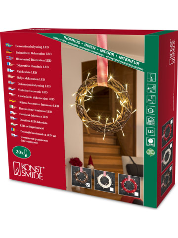 Wianek świąteczny LED w kolorze brązowym - Ø 32 cm