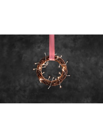 Wianek świąteczny LED w kolorze brązowym - Ø 32 cm