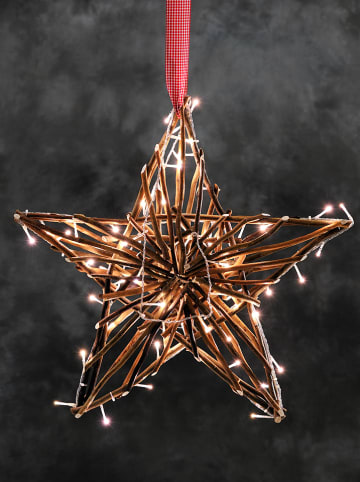 Dekoracyjna zawieszka LED w kolorze brązowym - wys. 49 cm
