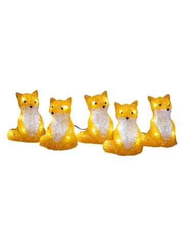 Lampa dekoracyjna LED "Foxes" w kolorze pomarańczowym - wys. 12 cm