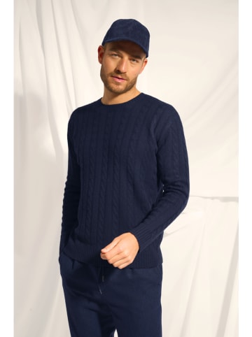 Kasjmieren trui "Darri" donkerblauw
