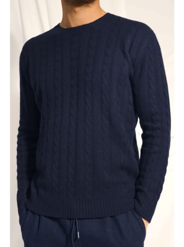 Kasjmieren trui "Darri" donkerblauw