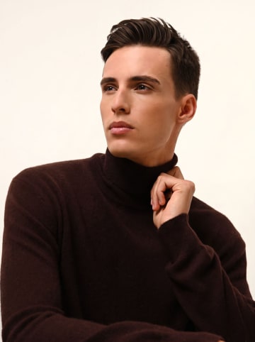 Kaschmir-Rollkragenpullover "Connor" in Dunkelbraun