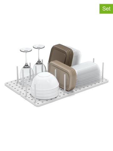 2er-Set: Schubladenorganizer ''Peggy'' in Weiß - (B)54,3 x (H)10 x (T)15 cm