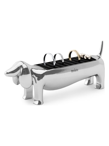Uchwyt "Dachsie" w kolorze srebrnym na pierścionki - 15 x 6 x 4 cm
