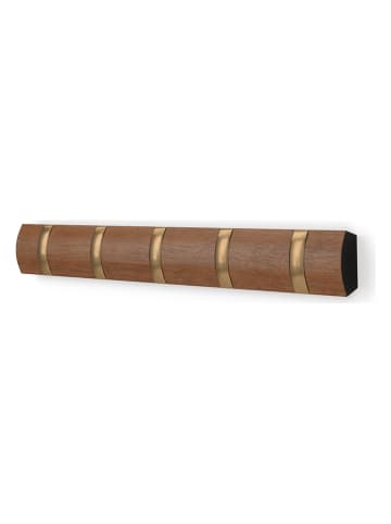 Garderobenleiste "Flip 5" in Braun - (B)51 x (H)6 x (T)3 cm