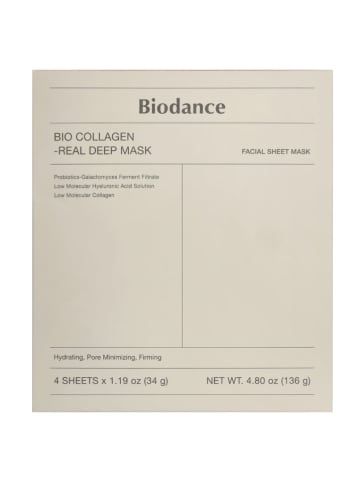 4er-Set: Tuchmasken "Bio Collagen -Real Deep", je 34 g