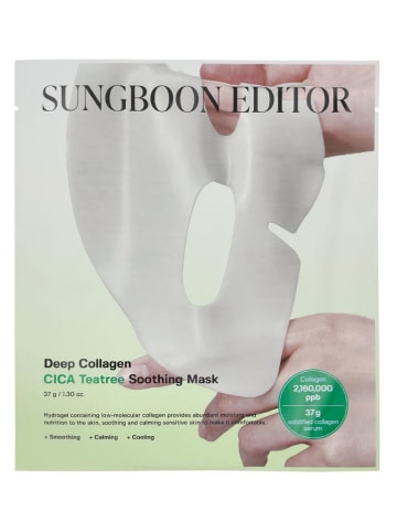 SUNGBOON EDITOR 4er-Set: Tuchmasken "Deep Collagen Cica Teatree Soothing", je 37 g