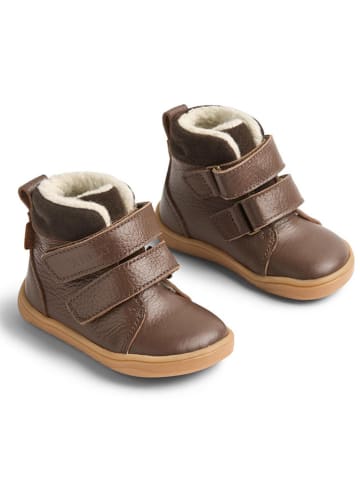 Leder-Winterboots in Braun