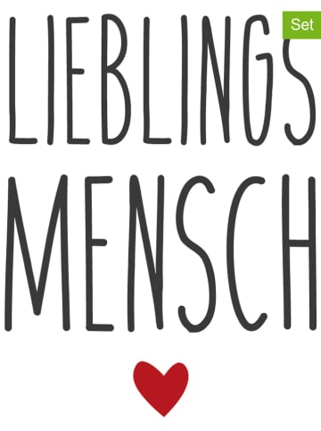 2er-Set: Servietten "Lieblingsmensch" in Weiß/ Schwarz - 2x 20 Stück